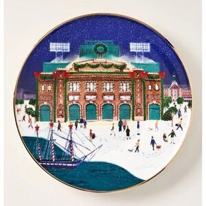 Anthropologie Holiday in the City Boston 2025 Dessert Salad Plate 8.25" NEW